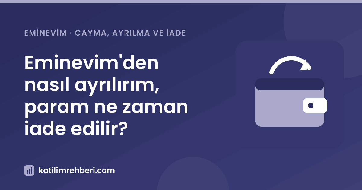 Eminevim'den nasıl ayrılırım, param ne zaman iade edilir?