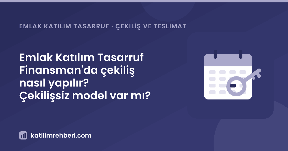 Emlak Katılım Tasarruf Finansman'da çekiliş nasıl yapılır? Çekilişsiz model var mı?
