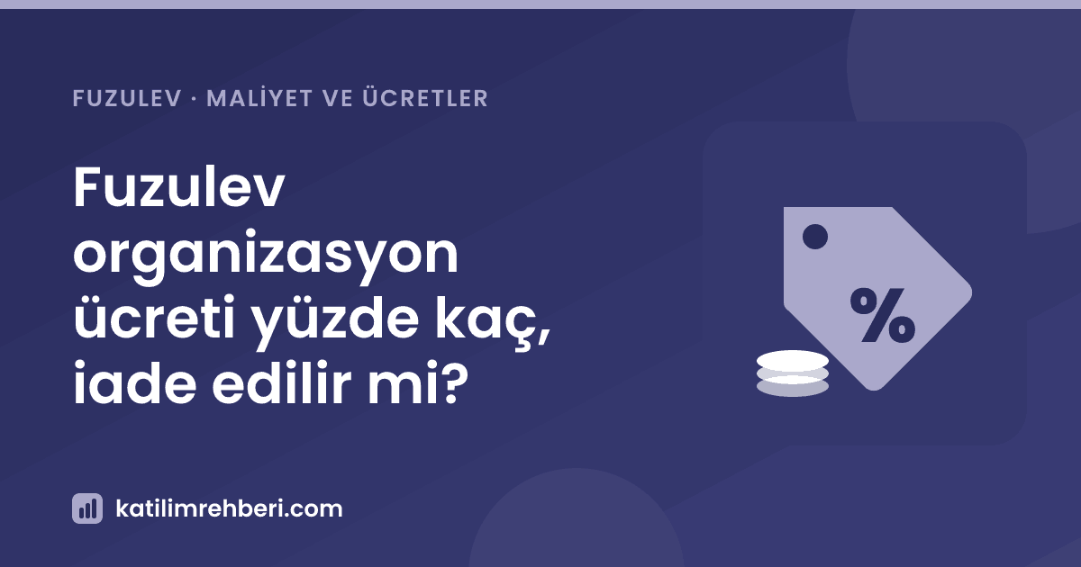 Fuzulev organizasyon ücreti yüzde kaç, iade edilir mi?
