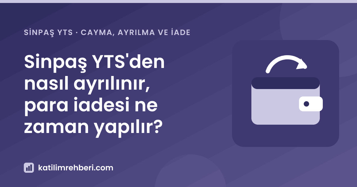 Sinpaş YTS'den nasıl ayrılınır, para iadesi ne zaman yapılır?